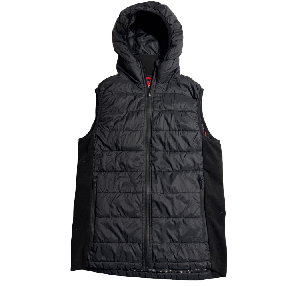 Zara Man Small Black Hooded Puffer Vest Fall Winter Cold Layer Warm Stylish